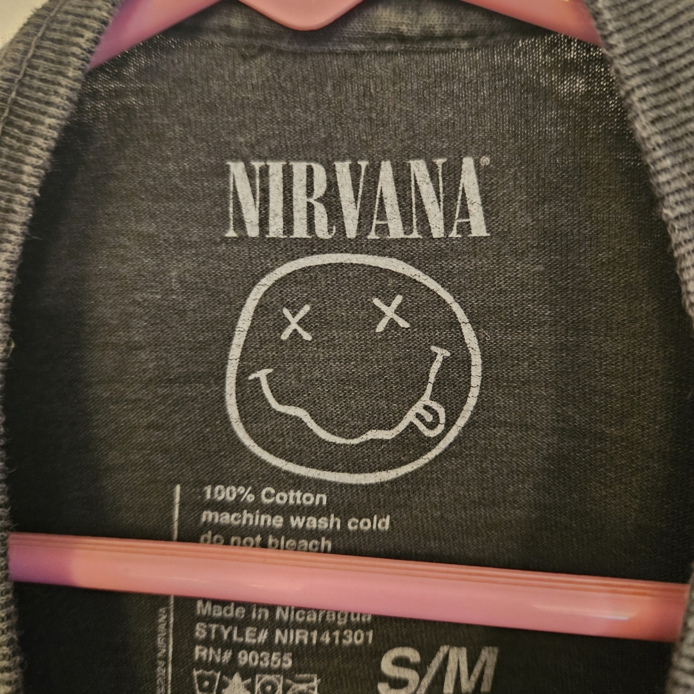 NIRVANA Black Tee with Iconic White Logo - Picture 2 of 2